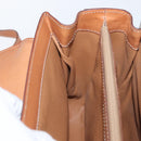 CELINE Macadam Canvas Circle Hand Bag PVC 2way Beige Gold Auth AMZ333A-26