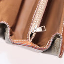 CELINE Macadam Canvas Circle Hand Bag PVC 2way Beige Gold Auth AMZ333A-27