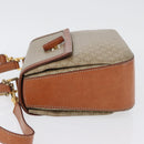CELINE Macadam Canvas Circle Hand Bag PVC 2way Beige Gold Auth AMZ333A-4