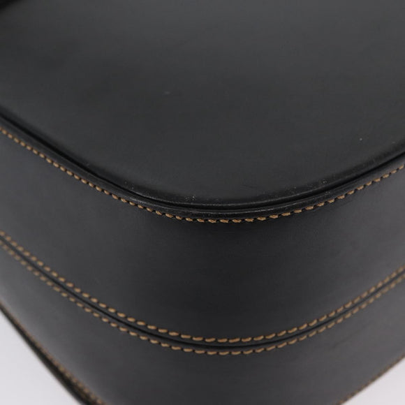 Burberrys Nova Check Shoulder Bag PVC Leather Black Gold Auth AMZ334