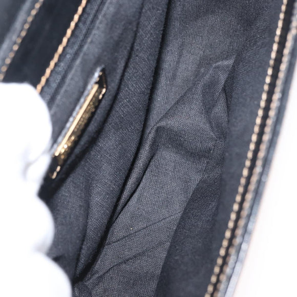 Burberrys Nova Check Shoulder Bag PVC Leather Black Gold Auth AMZ334