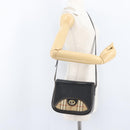 Burberrys Nova Check Shoulder Bag PVC Leather Black Gold Auth AMZ334-22
