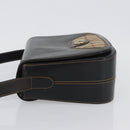 Burberrys Nova Check Shoulder Bag PVC Leather Black Gold Auth AMZ334-4