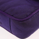 CHANEL V Stitch Pearl Shoulder Bag Nylon Purple Gold CC Auth AMZ336-13