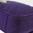 CHANEL V Stitch Pearl Shoulder Bag Nylon Purple Gold CC Auth AMZ336-15