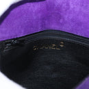CHANEL V Stitch Pearl Shoulder Bag Nylon Purple Gold CC Auth AMZ336-18