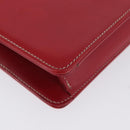 Christian Dior Chain Shoulder Bag Leather Red Gold Auth AMZ337A-9