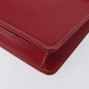 Christian Dior Chain Shoulder Bag Leather Red Gold Auth AMZ337A-14