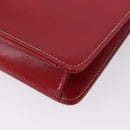 Christian Dior Chain Shoulder Bag Leather Red Gold Auth AMZ337A-16