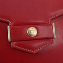 Christian Dior Chain Shoulder Bag Leather Red Gold Auth AMZ337A-17