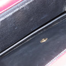 Christian Dior Chain Shoulder Bag Leather Red Gold Auth AMZ337A-12
