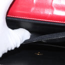 Christian Dior Chain Shoulder Bag Leather Red Gold Auth AMZ337A-21