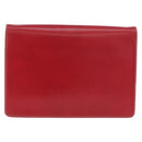 Christian Dior Chain Shoulder Bag Leather Red Gold Auth AMZ337A-2
