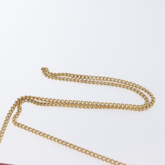 Christian Dior Chain Shoulder Bag Leather Red Gold Auth AMZ337A