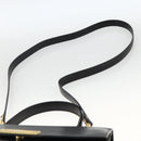 Christian Dior Hand Bag Leather 2way Black Gold Auth AMZ338A-15
