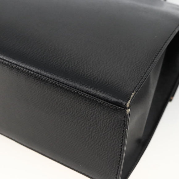 Christian Dior Hand Bag Leather 2way Black Gold Auth AMZ338A