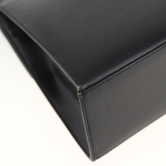 Christian Dior Hand Bag Leather 2way Black Gold Auth AMZ338A