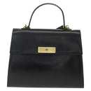 Christian Dior Hand Bag Leather 2way Black Gold Auth AMZ338A-13