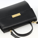 Christian Dior Hand Bag Leather 2way Black Gold Auth AMZ338A-6