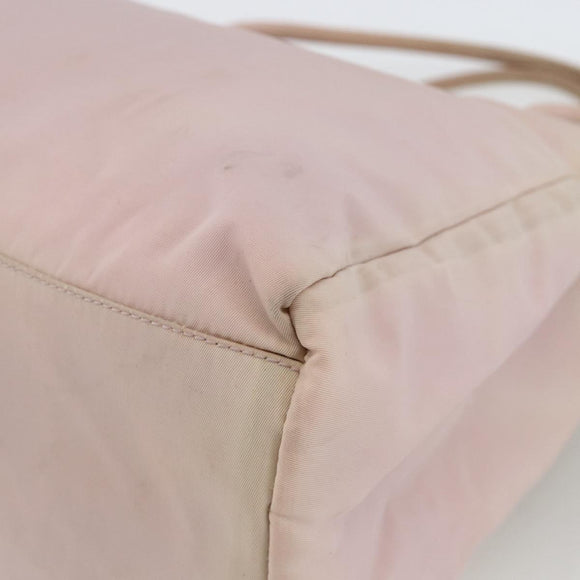 PRADA Handtas Nylon Roze Zilver Auth AMZ341