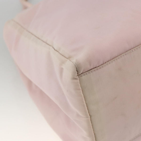 PRADA Handtas Nylon Roze Zilver Auth AMZ341