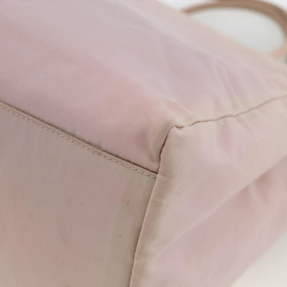PRADA Handtas Nylon Roze Zilver Auth AMZ341