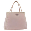 PRADA Handtas Nylon Roze Zilver Auth AMZ341-1