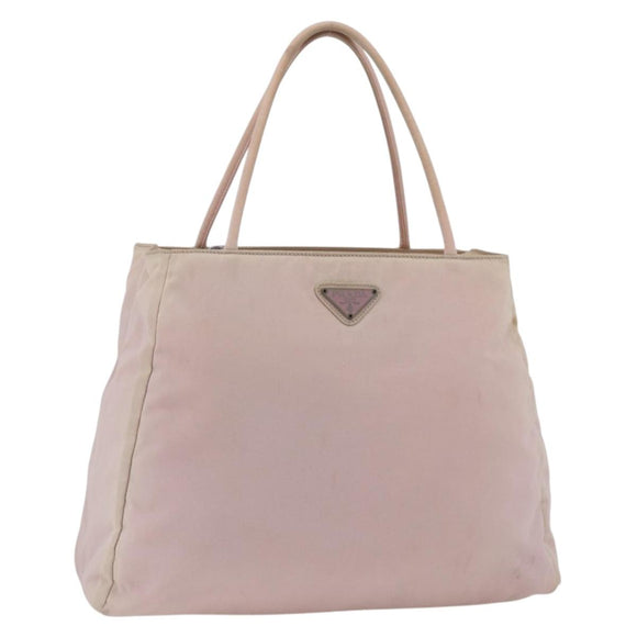 PRADA Handtas Nylon Roze Zilver Auth AMZ341