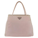 PRADA Handtas Nylon Roze Zilver Auth AMZ341-13