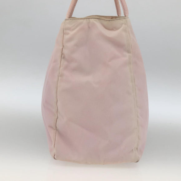 PRADA Handtas Nylon Roze Zilver Auth AMZ341