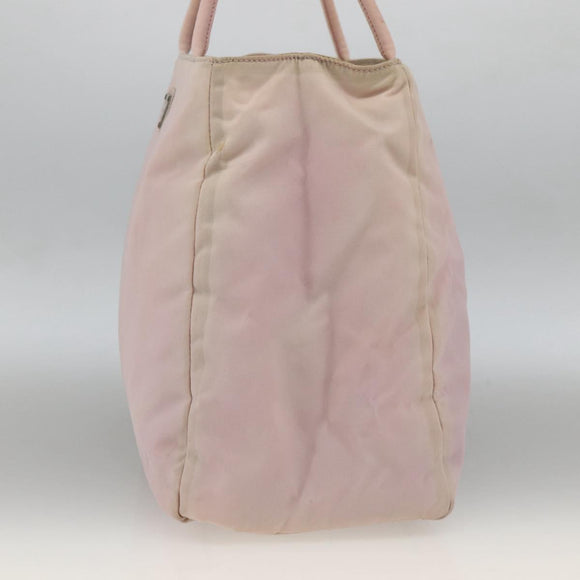 PRADA Handtas Nylon Roze Zilver Auth AMZ341