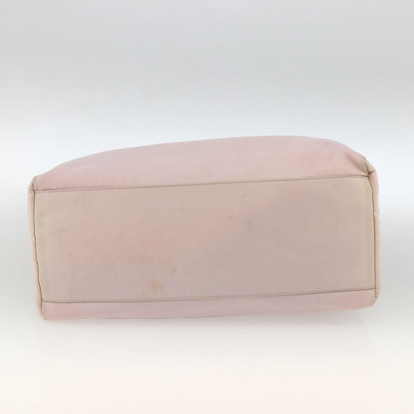 PRADA Handtas Nylon Roze Zilver Auth AMZ341