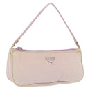 PRADA Accessory Pouch Nylon Pink Silver Auth AMZ342-1