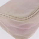 PRADA Accessory Pouch Nylon Pink Silver Auth AMZ342-8