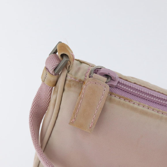 PRADA Accessory Pouch Nylon Pink Silver Auth AMZ342