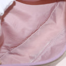 PRADA Accessory Pouch Nylon Pink Silver Auth AMZ342-11