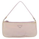 PRADA Accessory Pouch Nylon Pink Silver Auth AMZ342-13