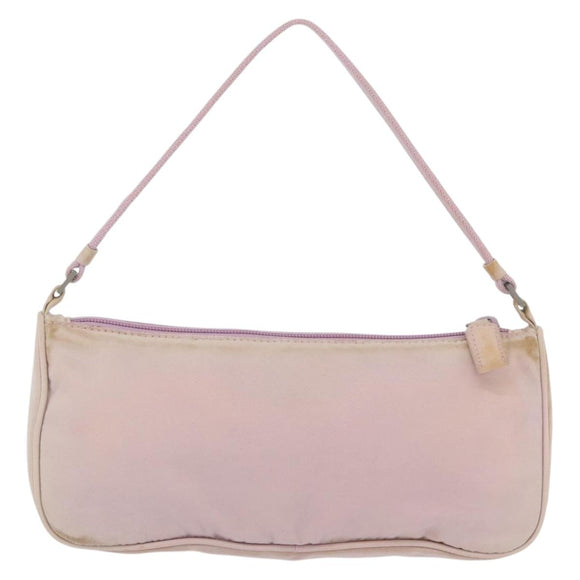 PRADA Accessory Pouch Nylon Pink Silver Auth AMZ342