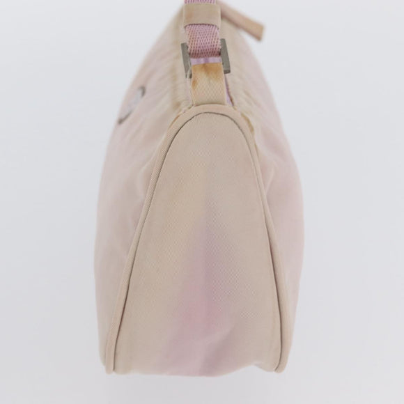 PRADA Accessory Pouch Nylon Pink Silver Auth AMZ342