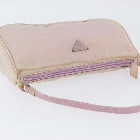 PRADA Accessory Pouch Nylon Pink Silver Auth AMZ342