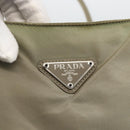 PRADA Hand Bag Nylon Beige Silver Auth AMZ343-17
