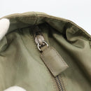 PRADA Hand Bag Nylon Beige Silver Auth AMZ343-10