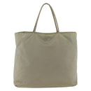 PRADA Hand Bag Nylon Beige Silver Auth AMZ343-2