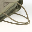PRADA Hand Bag Nylon Beige Silver Auth AMZ343-7