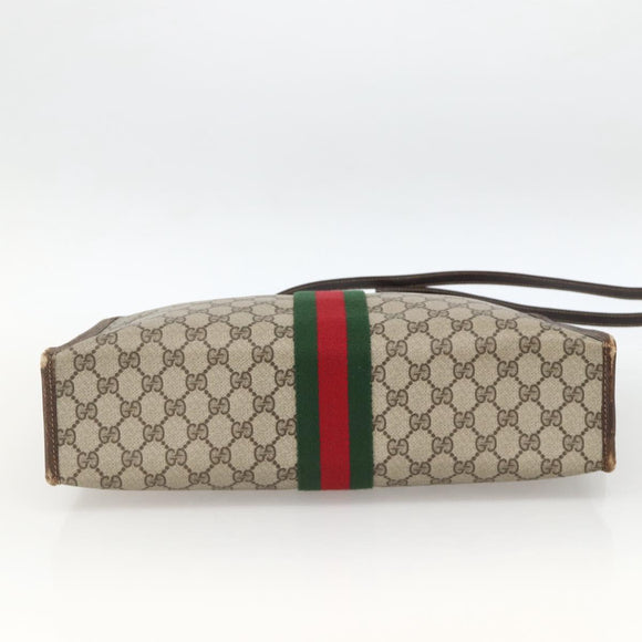 GUCCI GG Supreme Web Sherry Line Hand Bag PVC Red Beige 010 378 Auth AMZ345