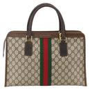 GUCCI GG Supreme Web Sherry Line Hand Bag PVC Red Beige 010 378 Auth AMZ345-3
