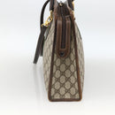 GUCCI GG Supreme Web Sherry Line Hand Bag PVC Red Beige 010 378 Auth AMZ345-5