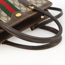 GUCCI GG Supreme Web Sherry Line Hand Bag PVC Red Beige 010 378 Auth AMZ345-7