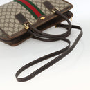 GUCCI GG Supreme Web Sherry Line Hand Bag PVC Red Beige 010 378 Auth AMZ345-9