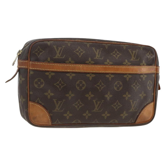 LOUIS VUITTON Monogram Compiegne 28 Clutch Bag M51845 LV Auth AMZ346
